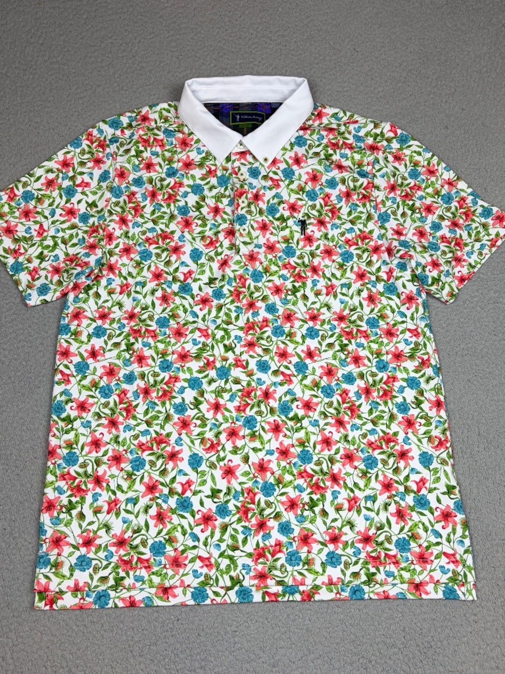 William Murray Polo Mens M Multicolor Floral Golf Stretch Performance Wear